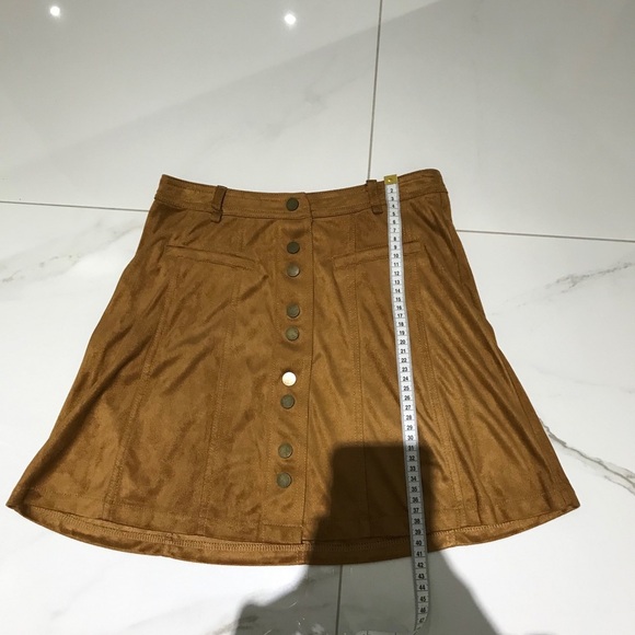 Tan Faux Suede Skirt - Picture 5 of 11